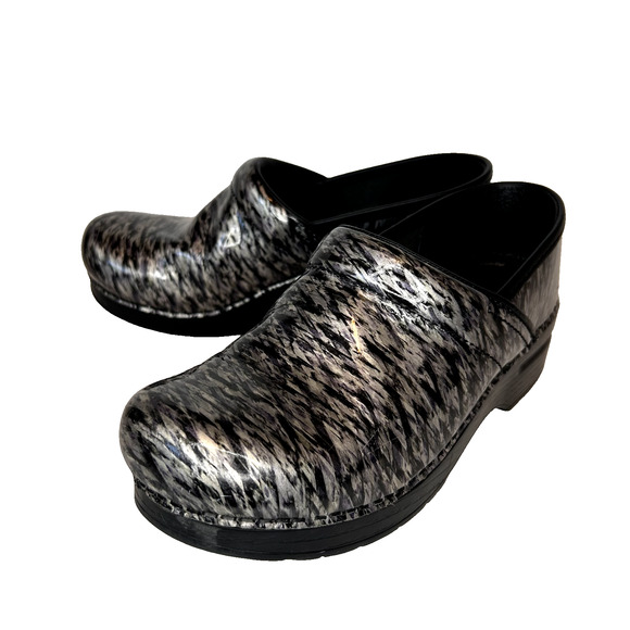 Dansko Nursing Clogs Womens 38 Black Waves Professional Workwear *no insoles* - Picture 1 of 9